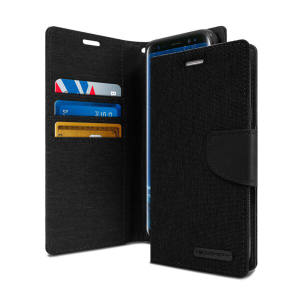 Goospery Canvas Diary Wallet Case for Samsung Galaxy S9 - Black